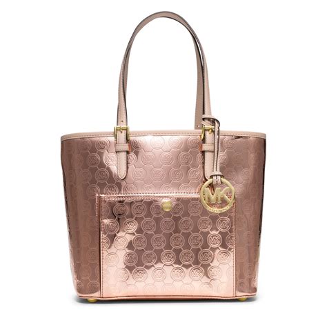 rose gold michael kors handbag|Michael Kors large gold tote.